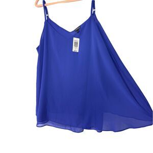 Torrid Tank Top Cami Double Layer Chiffon Electric Blue Size 3X NWT